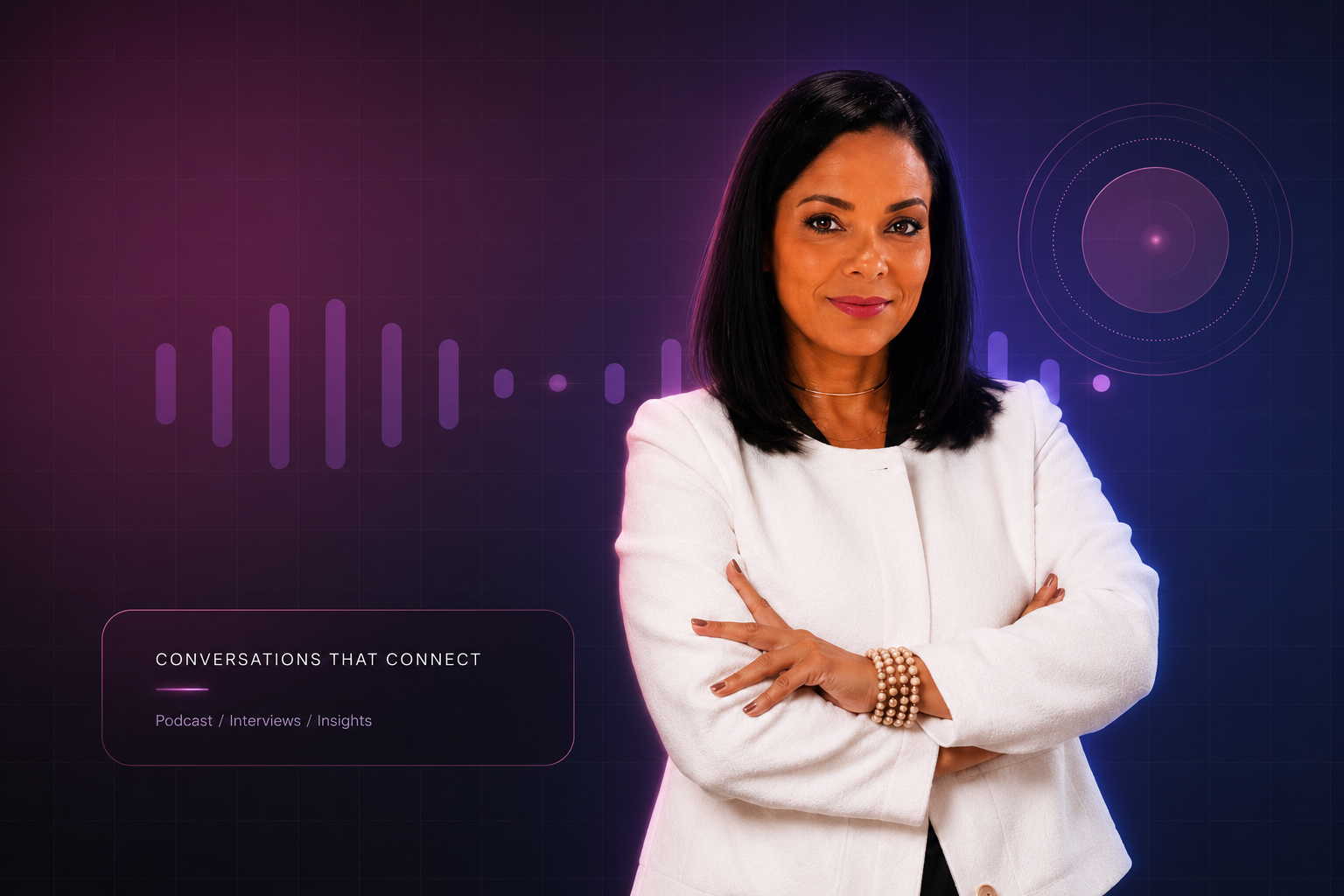 Visual abstrato do podcast Aline Global Technology